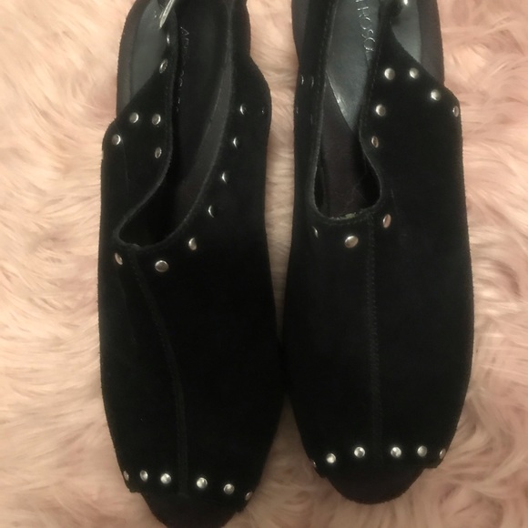 Black Suede Studded Shoe - Picture 6 of 8